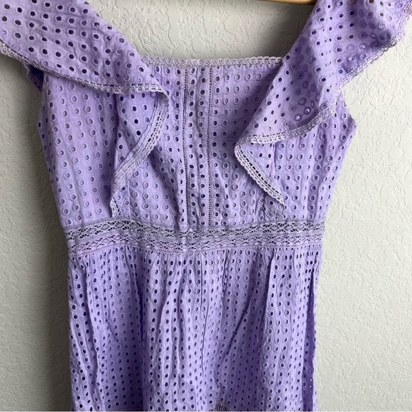 Alice + Olivia Dress Remada Eyelet Lavender Mini - Picture 10 of 14